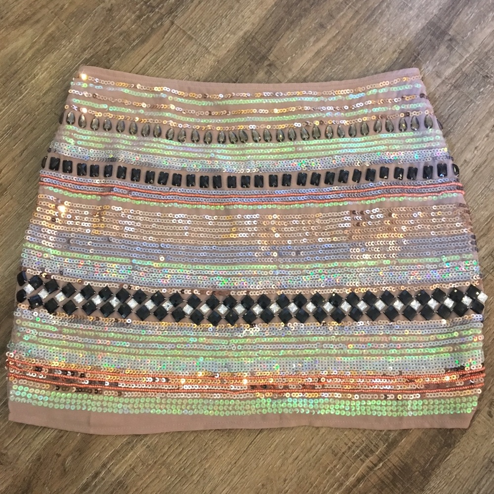 NBW Beaded Mini Skirt